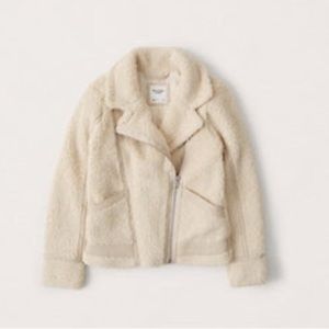 Vegan shearling jacket with leather trim